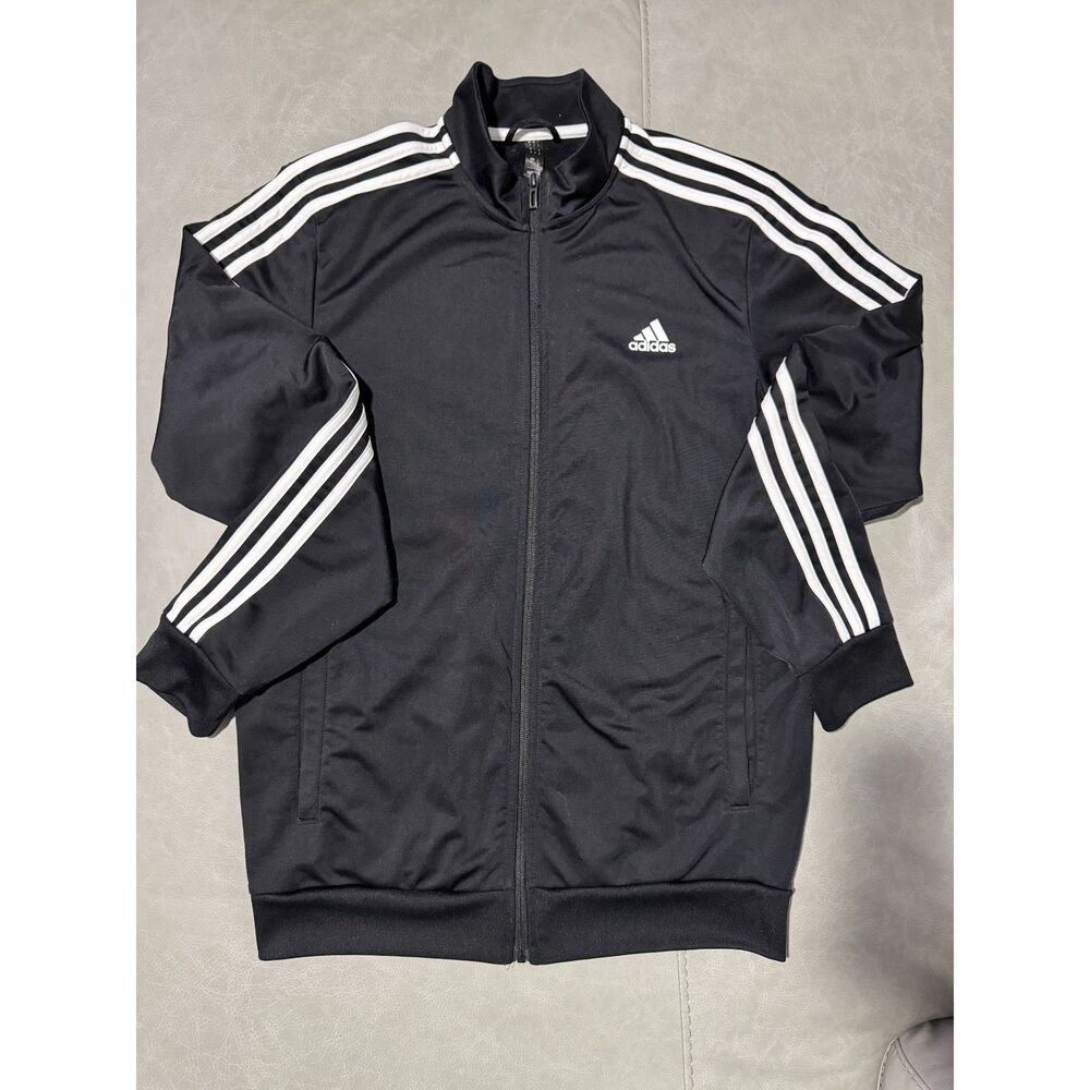 adidas Men's Essentials Warm-Up 3-Stripes Tricot Track Jacket Black Size M